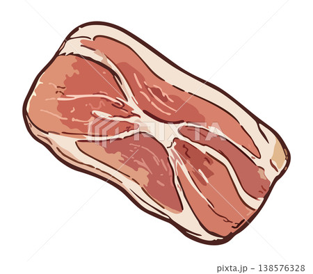 Bacon slice. Vector isolated illustration 138576328