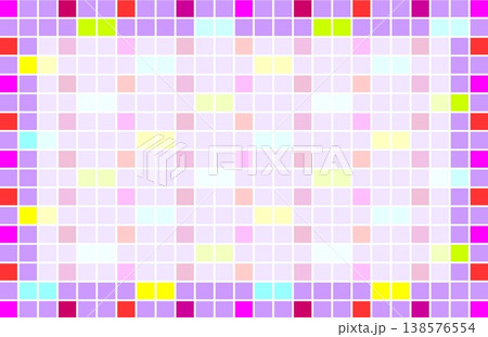 幾何学模様　フレーム　ホワイトスペース　四角形　パープル　ピンク　オレンジ色 138576554