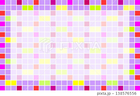 幾何学模様　フレーム　ホワイトスペース　四角形　パープル　ピンク　オレンジ色 138576556