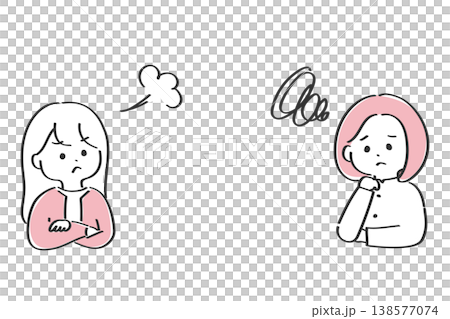 不滿的女性 | 簡單易用的插圖 138577074
