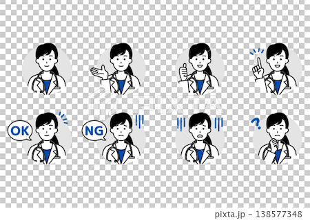 女性医師のアイコンセット 138577348