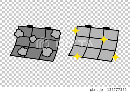 Dirty air conditioner filter vs. clean air conditioner filter 138577351