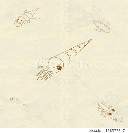 Pop art background material featuring Ordovician creatures Pop art background material featuring Ordovician creatures 138577847