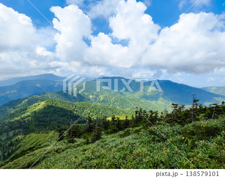 夏の岩菅山登山（ノッキリ～岩菅山山頂）：横手山方面の眺め 138579101