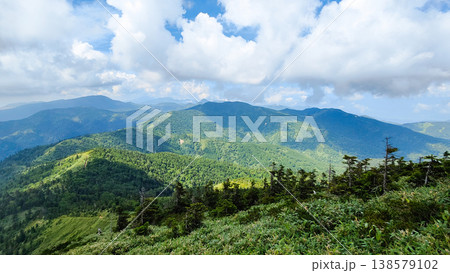 夏の岩菅山登山（ノッキリ～岩菅山山頂）：横手山方面の眺め 138579102