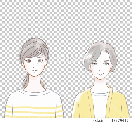 微笑的母親和女兒:一幅柔和的水彩風格母親和女兒插畫(透明PNG格式) 微笑的母親和女兒:一幅柔和的水彩風格母親和女兒插畫(透明PNG格式) 138579417