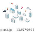 Isometric buildings search concept of looking for a job search or looking to buy condominium 138579695