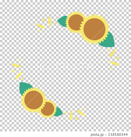 簡單的向日葵和花瓣框架 138580344