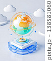 earth globe close in chain 138581060