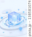 blue earth on blue background 138581074