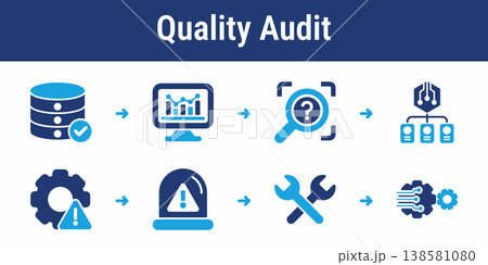 Quality Audit Control Workflow Icons 138581080