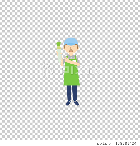 スーパーマーケットの男性店員 138581424