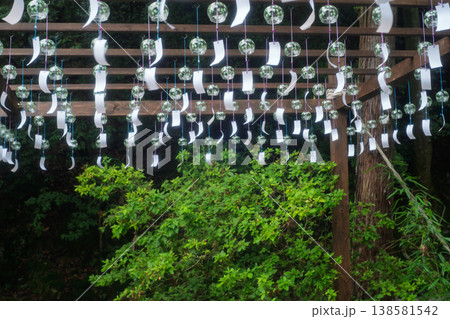 京都市北区の賀茂別雷神社別名上賀茂神社の風鈴を撮影したもの 京都市北区の賀茂別雷神社別名上賀茂神社の風鈴を撮影したもの 138581542