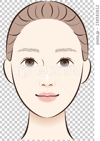 A face with a relatively short philtrum (front view) 138581612