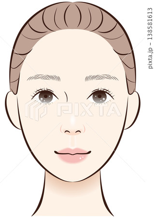 人中が長いタイプの顔（正面） 138581613