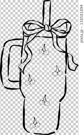 Cute Preppy Tumbler Outline Cherry Pattern with Ribbon Bow Whimsical Hand Drawn Cute Preppy Tumbler Outline Cherry Pattern with Ribbon Bow Whimsical Hand Drawn 138581894