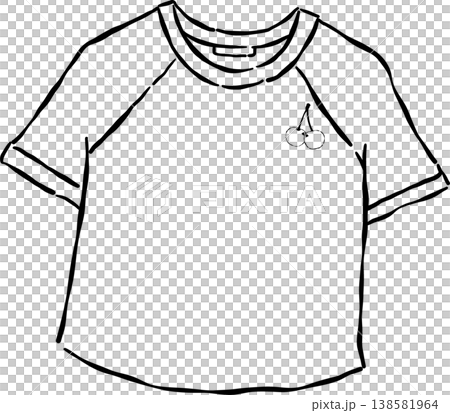 Cute Retro Raglan T-Shirt Outline with Cherries Whimsical Hand Drawn Cute Retro Raglan T-Shirt Outline with Cherries Whimsical Hand Drawn 138581964