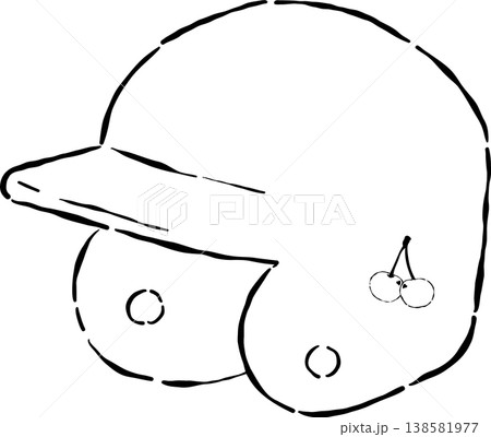 Retro Baseball Helmet Outline Whimsical Hand Drawn Retro Baseball Helmet Outline Whimsical Hand Drawn 138581977