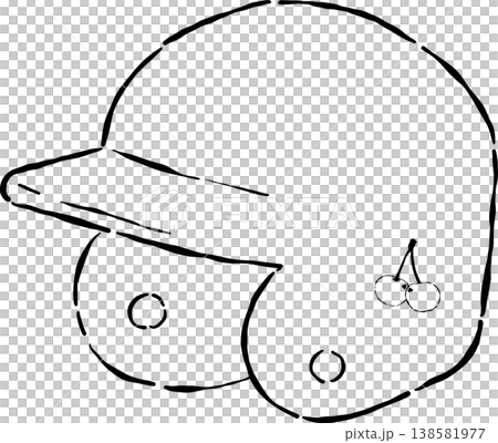 Retro Baseball Helmet Outline Whimsical Hand Drawn Retro Baseball Helmet Outline Whimsical Hand Drawn 138581977