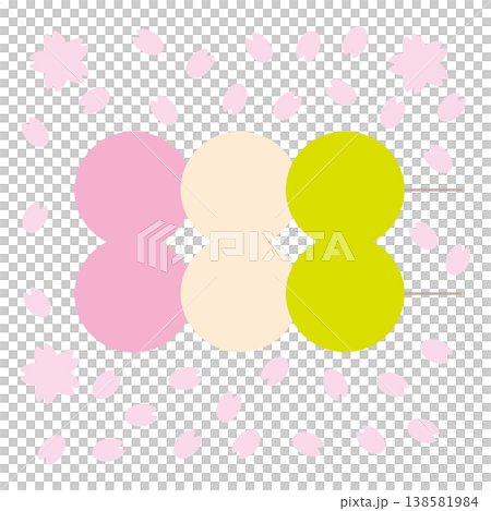 春日式點心 | 三色團子、花見團子與櫻花花瓣 春日式點心 | 三色團子、花見團子與櫻花花瓣 138581984