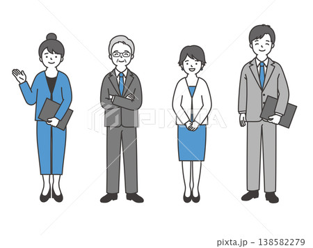 スーツ姿のイラストセット 138582279