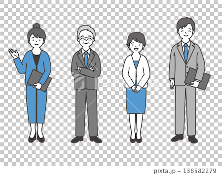 スーツ姿のイラストセット 138582279