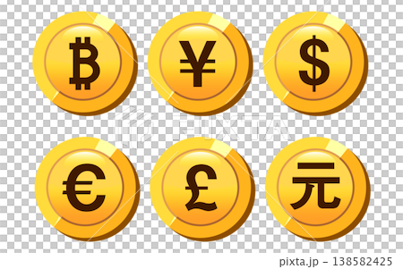 Currency units of coins from around the world 138582425