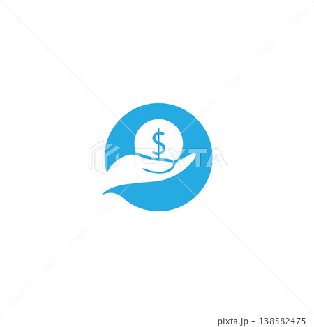 hand holding a dollar coin line icon. save money  salary  finance  cash concept. logo symbol for web and mobile isolated on white background 138582475