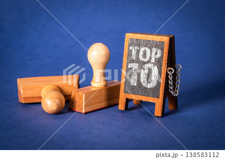TOP 10 Performance Ranking Displayed With Wooden Office Tools 138583112