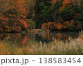 水面に映る紅葉 138583454