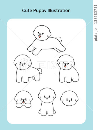 Vector illustration set of cute puppies. 138583731
