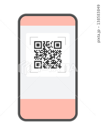 スマートフォンとQRコードのスキャン画面 - キャッシュレス決済やコード払い、電子チケットやリンク スマートフォンとQRコードのスキャン画面 - キャッシュレス決済やコード払い、電子チケットやリンク 138583849