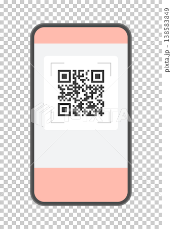 スマートフォンとQRコードのスキャン画面 - キャッシュレス決済やコード払い、電子チケットやリンク スマートフォンとQRコードのスキャン画面 - キャッシュレス決済やコード払い、電子チケットやリンク 138583849