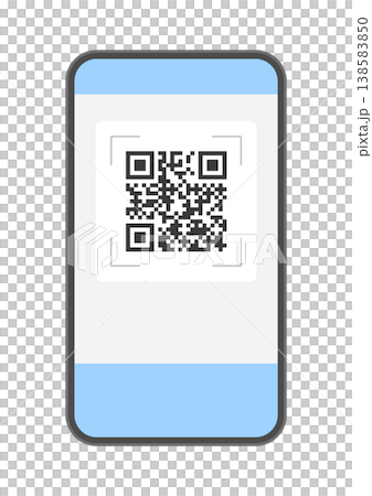 Smartphone and QR code scanning screen - Cashless payment, code payment, electronic tickets and links 138583850