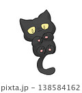 デフォルメ風黒猫 138584162