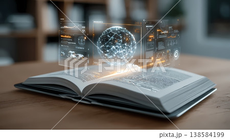 AIデジタル教科書タブレット学習イラスト 138584199