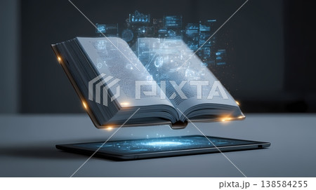 AIデジタル教科書タブレット学習イラスト 138584255
