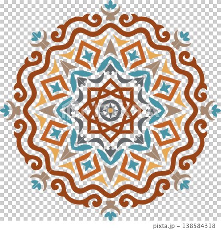 Geometric Mediterranean Ceramic Tile Pattern Geometric Mediterranean Ceramic Tile Pattern 138584318