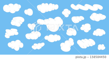 abstract shape organic cloud figure in kids comic style. White blob element on blue background. Cute liquid geometric sticker pack.Stock vector illustration abstract shape organic cloud figure in kids comic style. White blob element on blue background. Cute liquid geometric sticker pack.Stock vector illustration 138584450