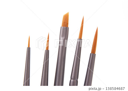 Different sizes of paintbrushes arranged in a line for artists to use in their painting projects Different sizes of paintbrushes arranged in a line for artists to use in their painting projects 138584687