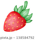 strawberry with green leaves 138584792