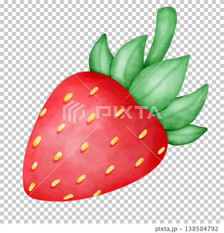 strawberry with green leaves 138584792