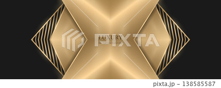 Elegant black and gold abstract luxury wide banner background with golden lines and geometric shapes. Vector illustration Elegant black and gold abstract luxury wide banner background with golden lines and geometric shapes. Vector illustration 138585587