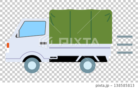 路上的一輛輕型卡車（有帆布頂篷） 138585813