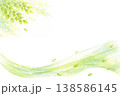 新緑と風の流れをイメージした爽やかな背景イラスト　AI 138586145