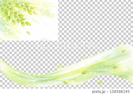A refreshing background illustration inspired by fresh greenery and the flow of wind (AI) 138586145