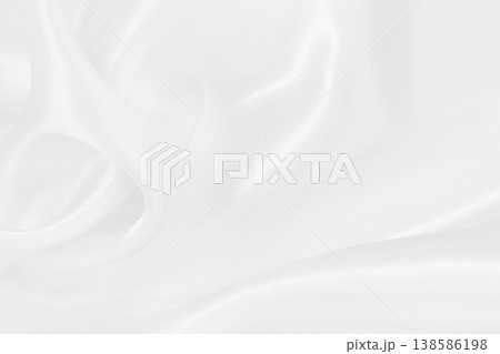 White fabric texture for background and design, beautiful pattern of silk or linen. 138586198