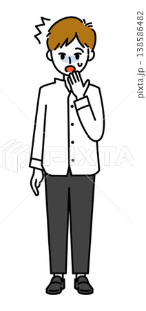 驚く男性(視線正面) 驚く男性(視線正面) 138586482