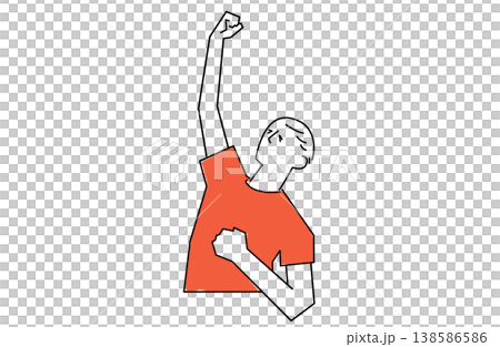 一名男子高舉拳頭。 一名男子高舉拳頭。 138586586