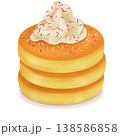 ホイップクリームとチョコスプレーのパンケーキ 138586858